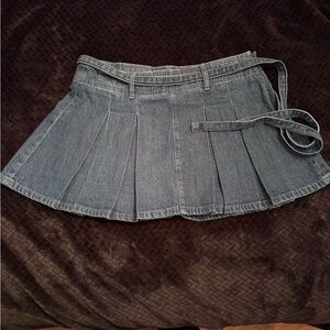 American Eagle Outfitters Dark Blue Pleated Mini Skirt